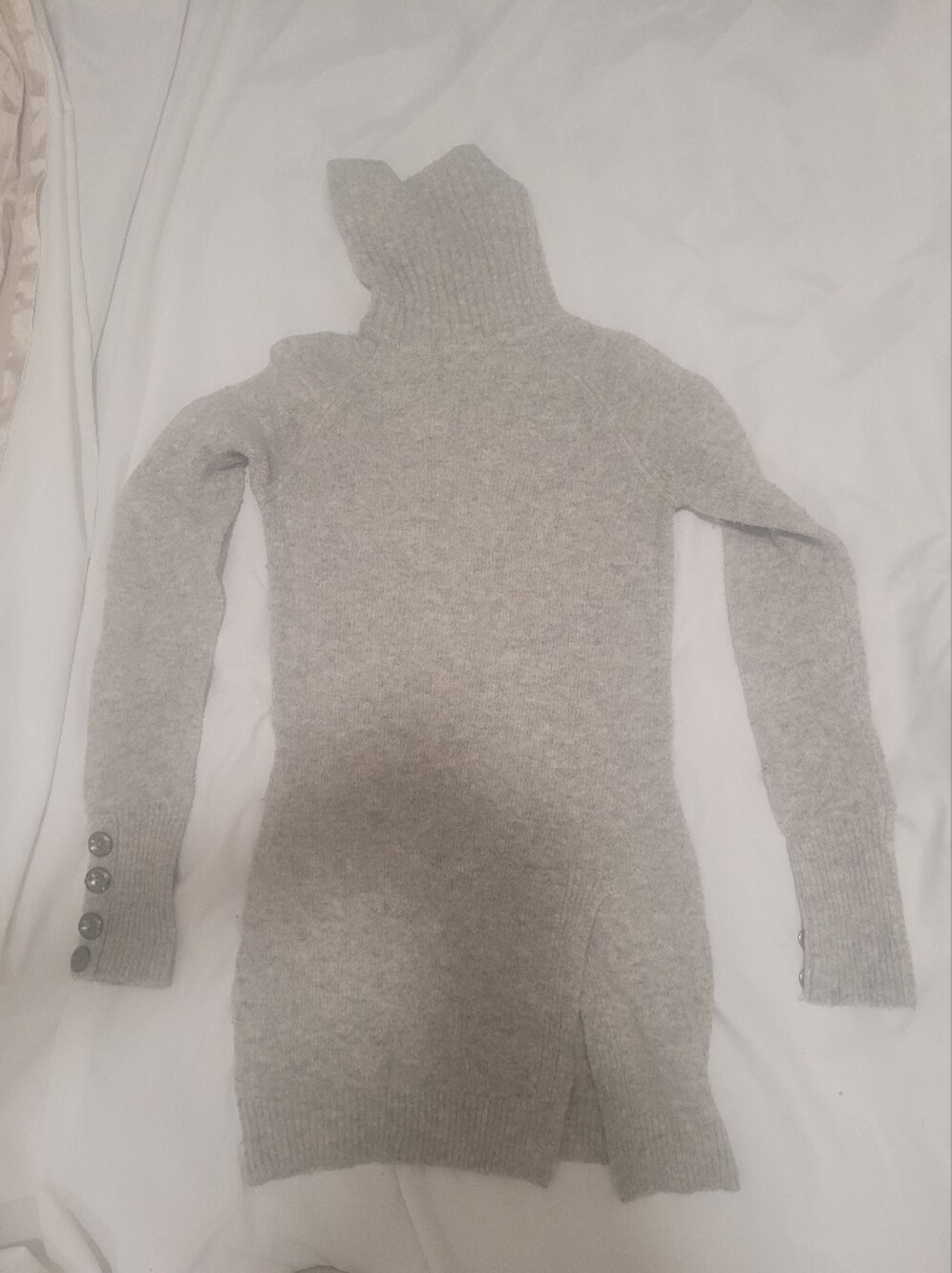 le chateau Light Gray Turtleneck Sweater